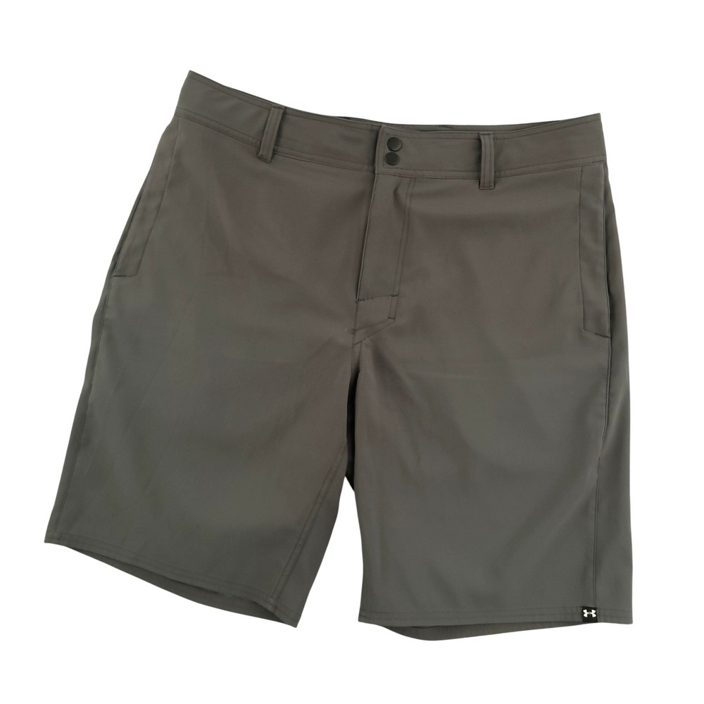 Under Armour‎ Shorts Mens 36 Gray HeatGear Stretch Drawstring Performance